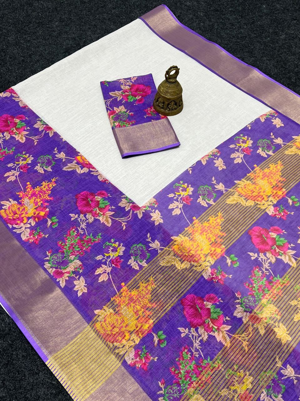 MG 477 Linen Digital Printed Daily Wear Saree Wholesale Online
